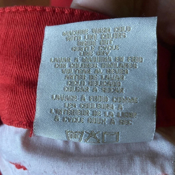 𝅺Seven7 Distressed Cropped Jeans, Coral Color, Size 4‎ - Picture 9 of 12